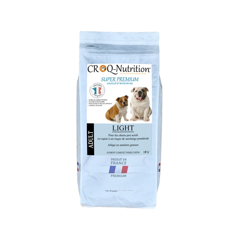 croquettes premium chien adulte light